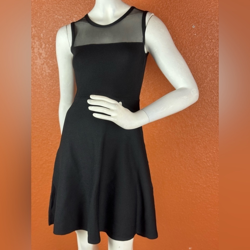 LINE Black Sleeveless A-Line Midi Dress for Cocktail Size Small